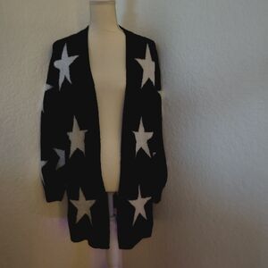 Philosophy Black and White Star Cardigan
